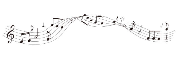 иллюстрация нотации персонала - music sheet music treble clef musical staff stock illustrations
