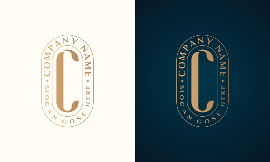Abstract Premium luxury corporate identity letter C logo design
