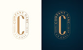 istock Abstract Premium luxury corporate identity letter C logo design 1388884827