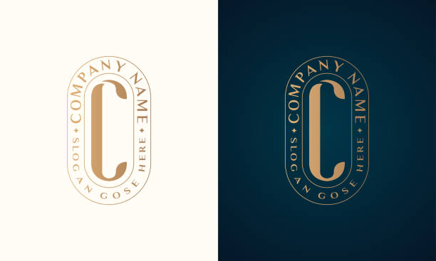 Abstract Premium luxury corporate identity letter C logo design Abstract Premium luxury corporate identity letter C logo design letter c stock illustrations