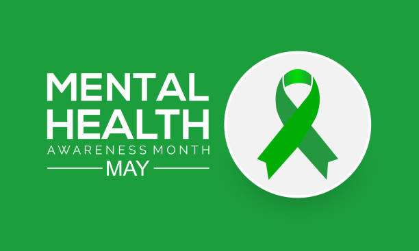 ilustrações de stock, clip art, desenhos animados e ícones de mental health awareness month. health awareness concept vector template for banner, poster, card and background design. - may