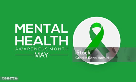 istock Mental Health Awareness Month. Health awareness concept vector template for banner, poster, card and background design. 1388887536