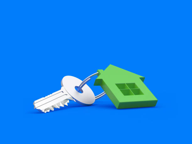 istock Key with house figurine. 3D illustration 1388889750