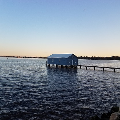 The Blue Boat House on Swan river, Perth, Australia.