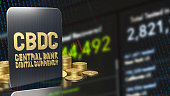 The cbdc or central bank digital currency on tablet for business concept 3d rendering