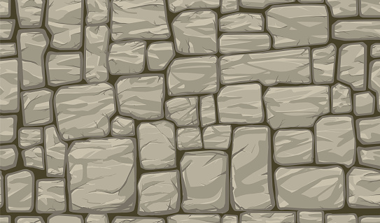 Seamless Stones Wall Illustration in Vector. Natural Background