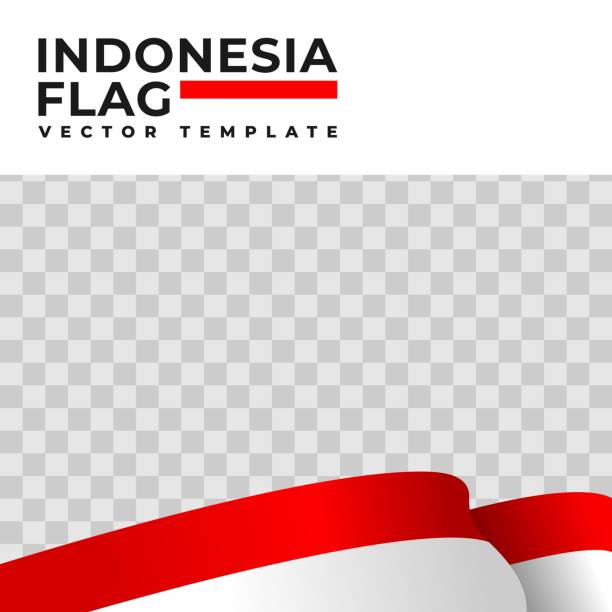透明な背景を持つインドネシアの旗のベクトルイラスト。国旗ベクトルテンプレート。 - インドネシア国旗点のイラスト素材／クリップアート素材／マンガ素材／アイコン素材