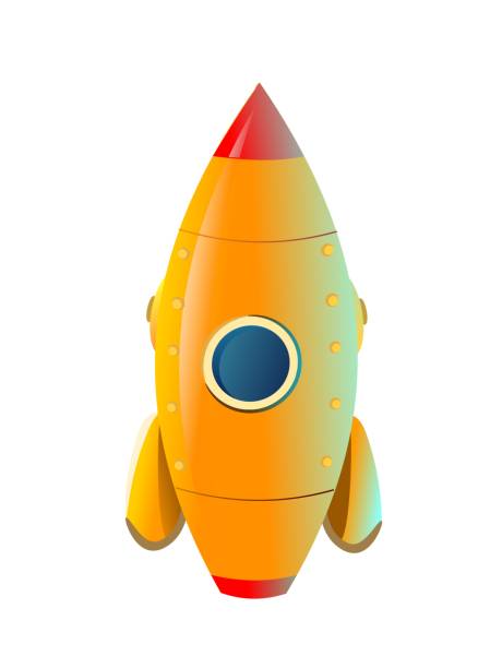 istock Yellow rocket. Space transport. Cartoon style illustration. Cute childish. Isolated on white background. Vector 1388907455