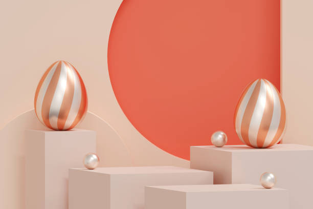 istock colorful easter eggs and golden ball on podium background. easter day concept scene stage showcase for new product, promotion sale, banner, presentation, cosmetic. 3D illustration 1388911791