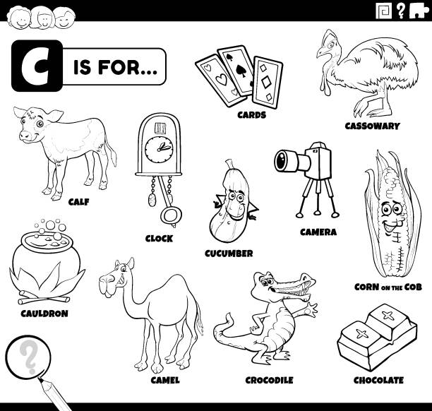 50+ Many Words Begin With Letter C Illustrations, Royalty-Free Vector ...