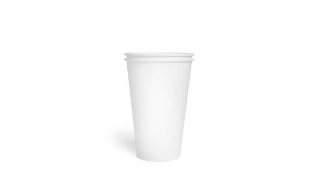 istock White disposable cups isolated on a white background. Paper cups. Coffee cups 1388915254