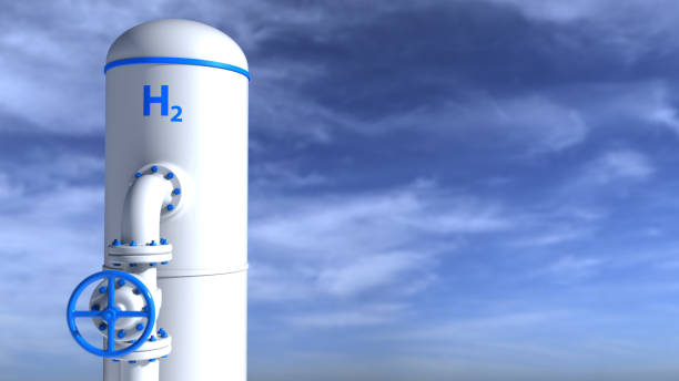H2 Hydrogen Gas Tank stock photo