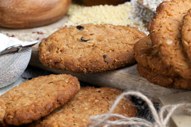 istock wheat-oatmeal cookies with peanuts, closeup 1388920554