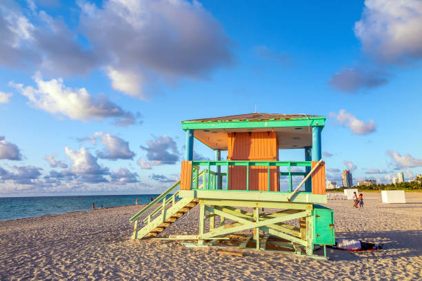 istock Colorful Lifeguard Tower in South Beach, Miami  Florida 1388922949