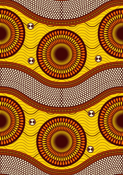 ilustrações de stock, clip art, desenhos animados e ícones de curve and circle point african textile art 26 - áfrica ocidental