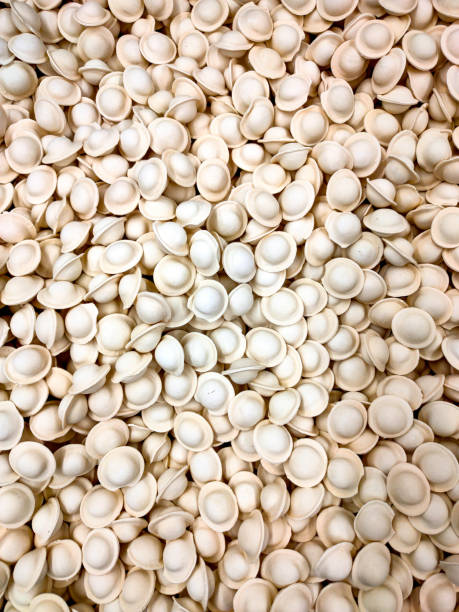 Dumplings pelmeni Dumplings pelmeni - photo of traditional food in Russia. Image of frozen dumplings. Frozen dumplings. Lots of frozen dumplings. Fast frozen dumplings. Russia's national food - pelmeni. russian pelmeni stock pictures, royalty-free photos & images