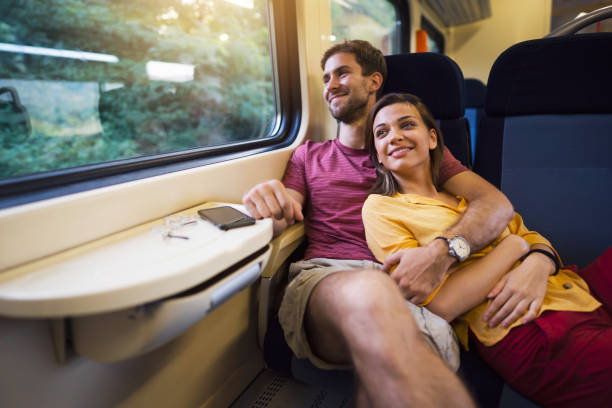 istock Embraced young couple travel together 1388925022