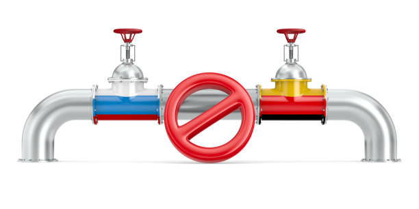 istock pipeline between Russia and Germany on white background. Isolated 3D illustration 1388926408