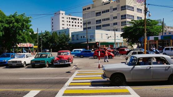 Havana, Cuba - May 09, 2017: Street scene in Havana, the  capital of Cuba.