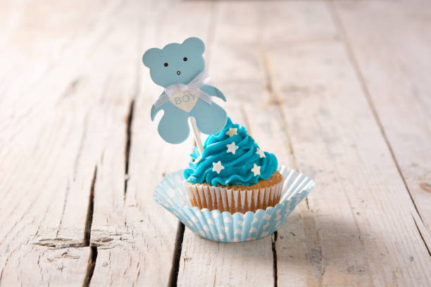 istock Blue cupcakes for baby shower 1388928985
