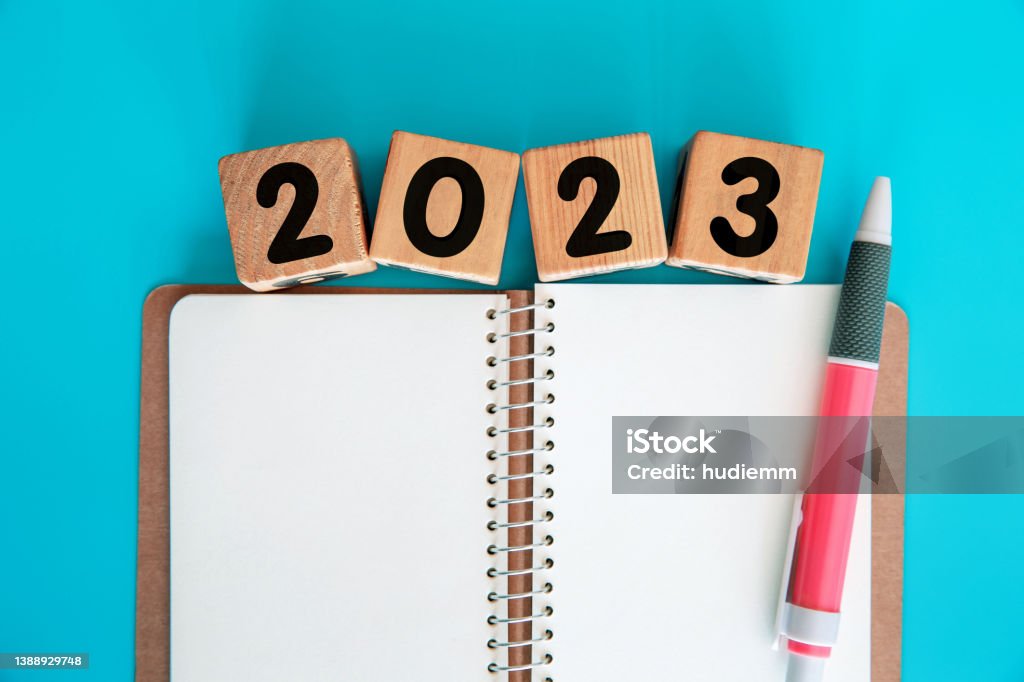 New year 2023 with work plan 2023 Stock Photo
