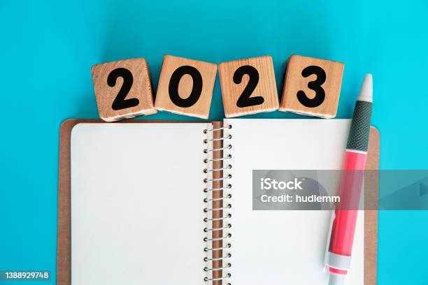 New Year 2023 With Work Plan Stock Photo - Download Image Now - 2023, New Year Resolution, Determination