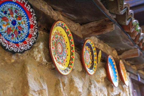 istock City landscape - authentic ceramic bulgarian plates closeup 1388929759