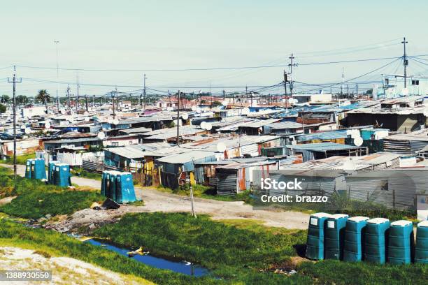 Shack Homes In A Ghetto Stock Photo - Download Image Now - South Africa, Poverty, Soweto