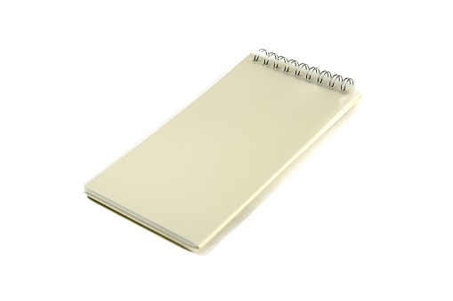 Notepad on white background