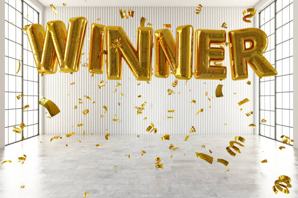 istock Winner Balloon Sign with Confetti 1388933056