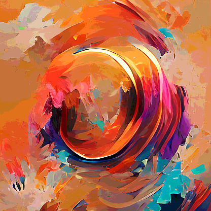 Abstract colorful background. Brush strokes. Red, orange, yellow, purple and blue colors. Artistic background pattern. Raster bitmap. Digitally generated image.
