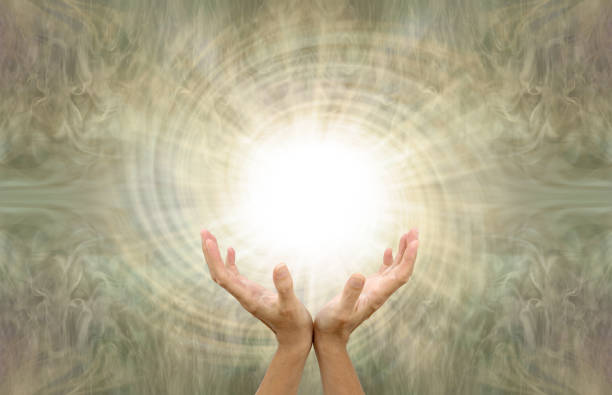 istock Sensing Powerful Golden Vortex Healing Energy 1388949428