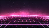 Universe Retro Futuristic 80's Background 4K