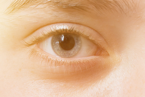 Womans eye and eyesight vision exam chart