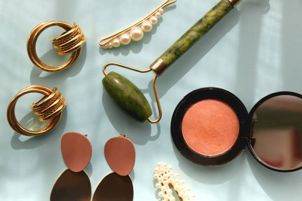 istock Beauty Products and Gold Accessories 1388953933