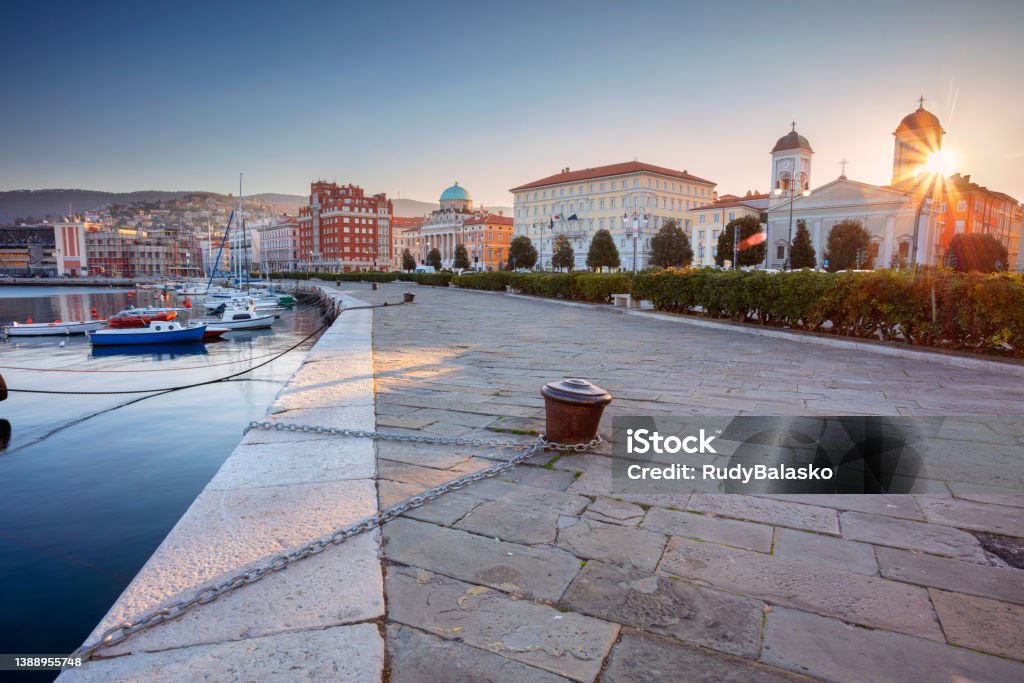 Trieste, Italy. Cityscape image of downtown Trieste, Italy at sunrise. Trieste Stock Photo