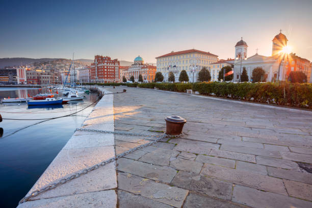 Trieste, Italy. Cityscape image of downtown Trieste, Italy at sunrise. trieste stock pictures, royalty-free photos & images