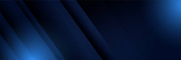 istock Corporate business blue wide banner design background. Abstract 3d banner design with dark blue technology geometric background. Vector illustration 1388962143