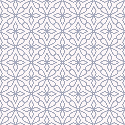 Vector light blue color simple geometric floral shape. Ethnic Peranakan seamless pattern background. Use for fabric, textile, interior decoration elements, upholstery, wrapping.