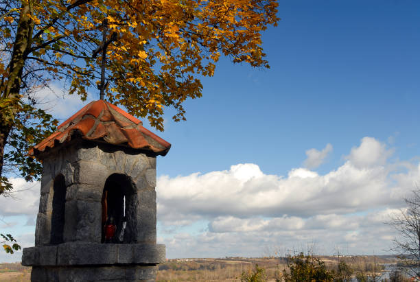 A roadside shrine on an autumn sunny day, Poland