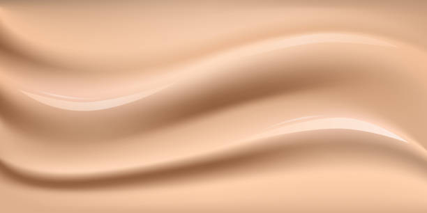 istock Realistic foundation creamy texture for beauty products ad, 3d effect. Foundation liquid design 1388965666