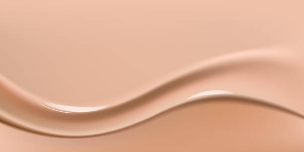 istock Realistic foundation creamy texture for beauty products ad, 3d effect. Foundation liquid design 1388965678