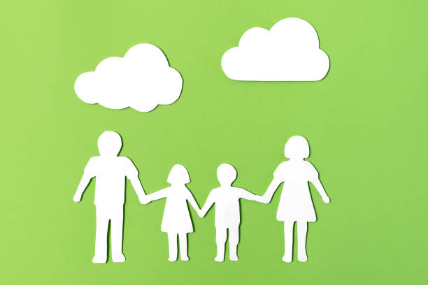 istock Paper Family with clouds 1388965860