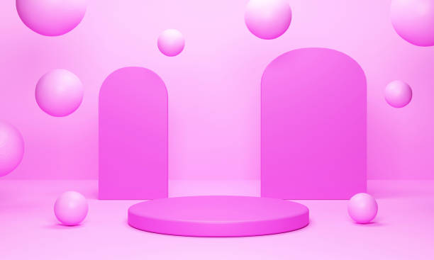 istock Abstract product presentation podium stand with bubbles 1388967481