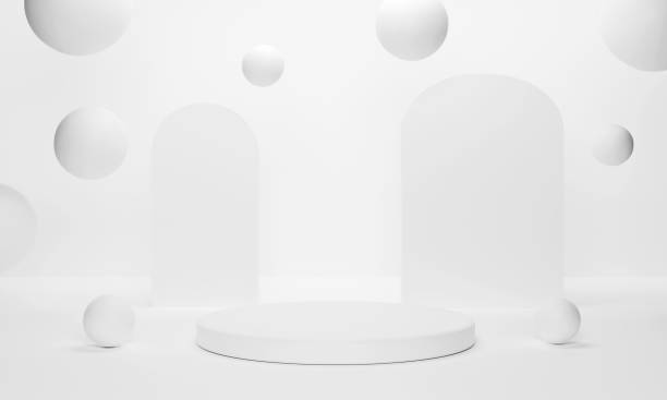 istock Abstract product presentation podium stand with bubbles 1388967509