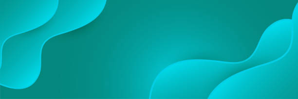istock Wave networking neon style tosca wide banner design background. Abstract 3d banner design with dark green technology geometric background. Vector illustration 1388969076