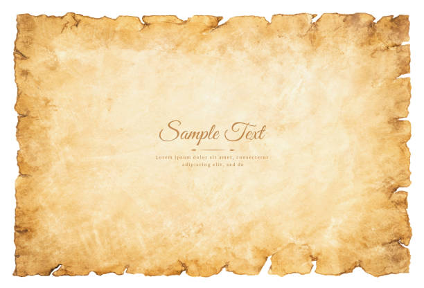 old parchment paper sheet vintage aged or texture isolated on white background old parchment paper sheet vintage aged or texture isolated on white background. sheet metal rolling stock illustrations