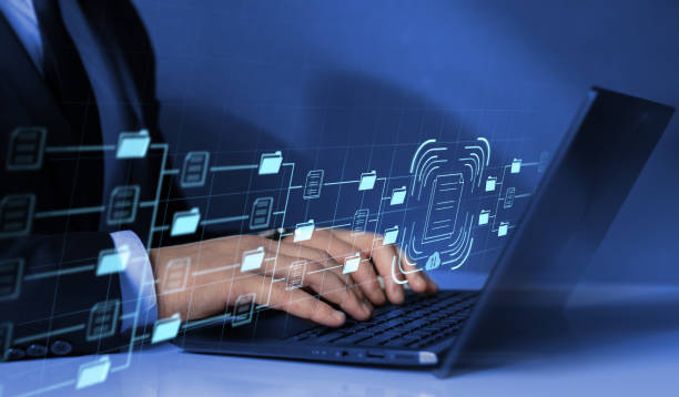 istock Automation software to archiving and efficiently manage and information files. Document Management System (DMS). Internet Technology Concept. 1388973948