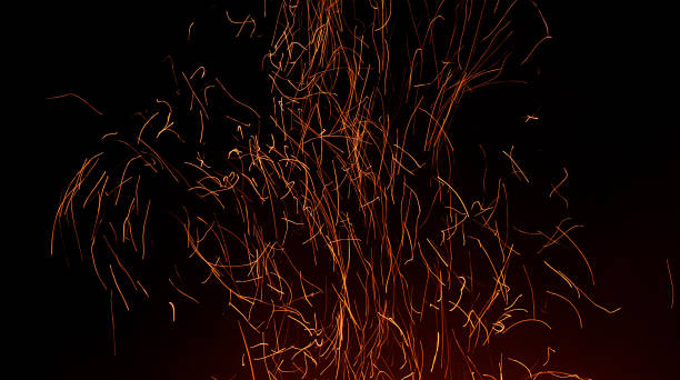 An abstract image of sparks from a bonfire