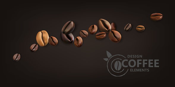 Coffee beans decoration element.